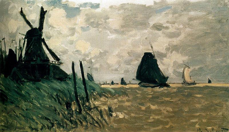 Claude Monet A Windmill Near Zaandam china oil painting image